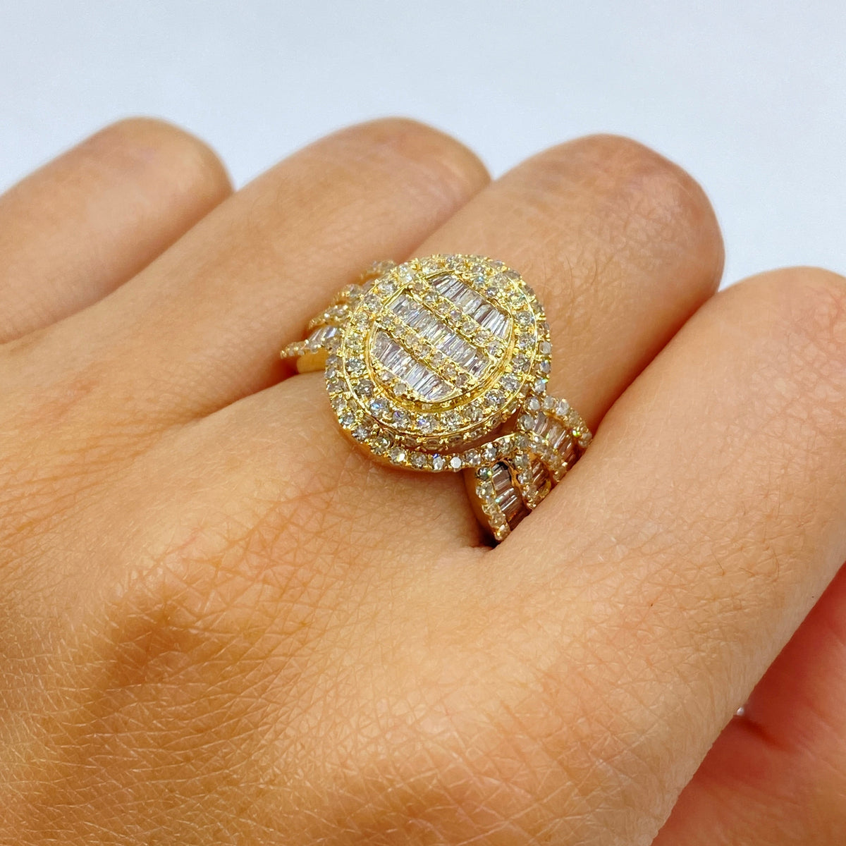 14K Gold Championship Diamond Baguette Ring in yellow gold - close-up product photo
