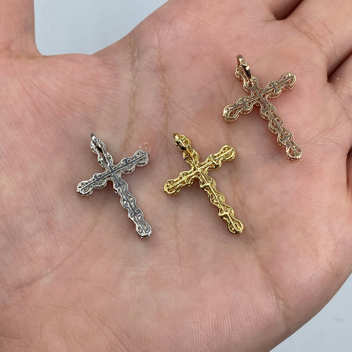 14K Gold Fate Cross Diamond Pendant - additional product view 4
