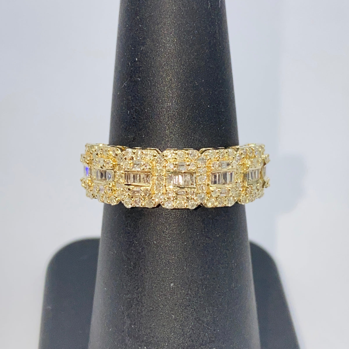 10K Gold 6.8mm Rectangle Diamond Baguette Ring - additional product view 5