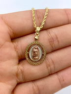 14K Gold Jesus Medallion Pendant - additional product view 4