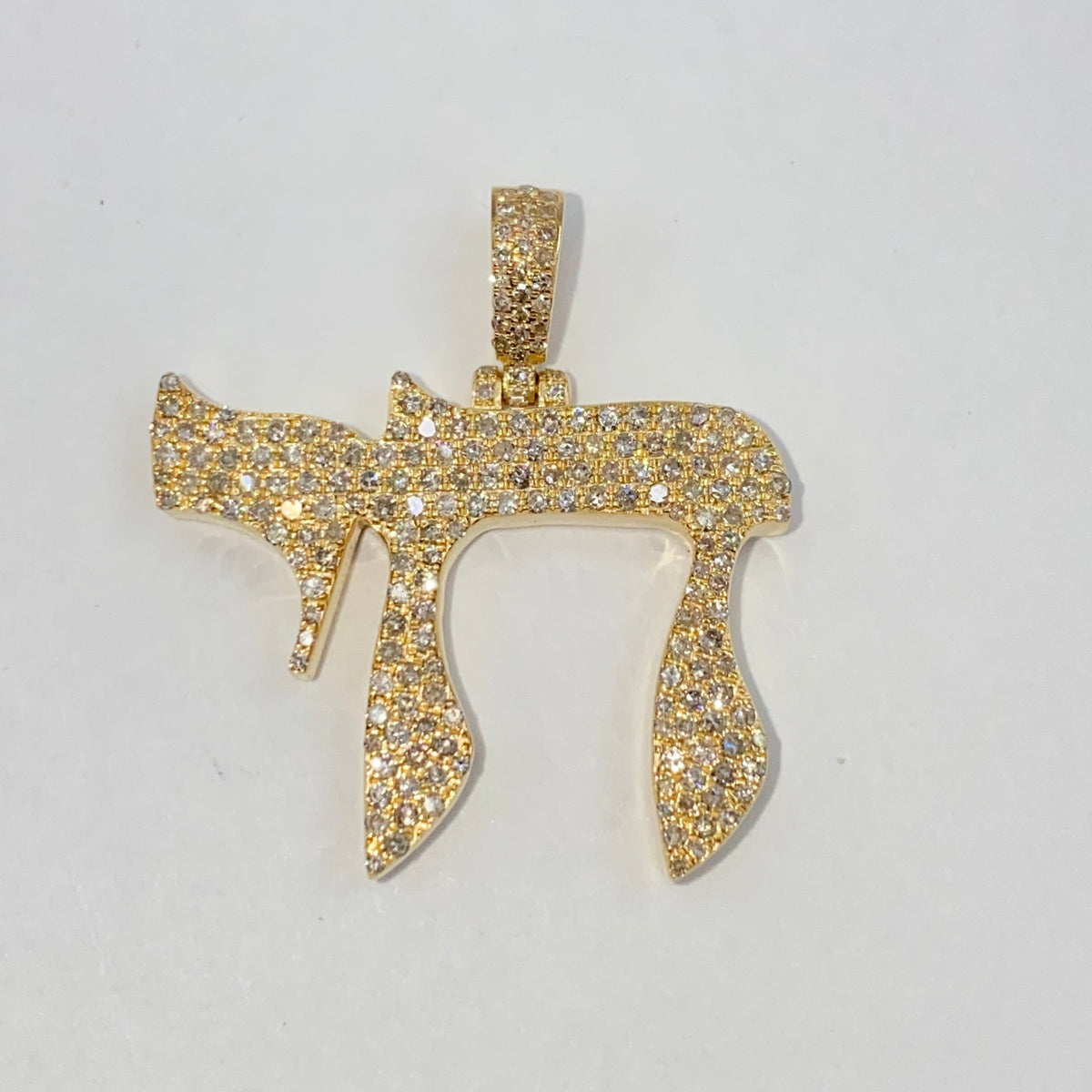 14K Gold Chai Diamond Pendant - additional product view 4