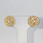 14K Gold 8.3mm Circle Diamond Baguette Earrings - additional product view 3