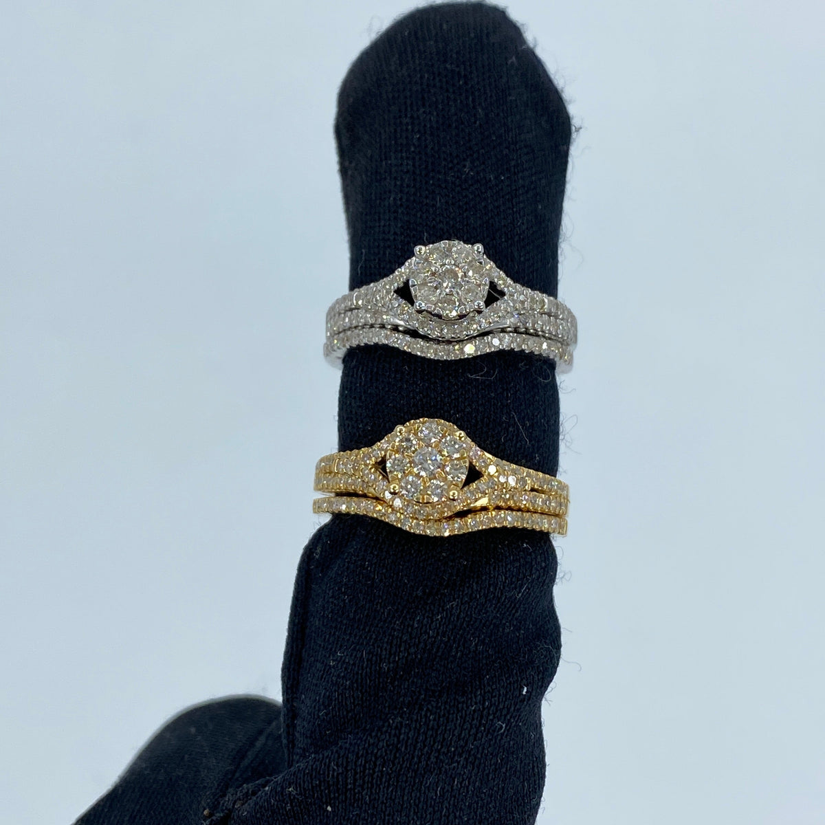 14K Gold Circle Engagement Diamond Ring with Thin Stack Band - additional product view 4