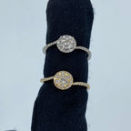 14K Gold Circle Thin Band Engagement Diamond Ring - additional product view 4