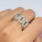14K Gold 13mm Cuban Link Diamond Ring - additional product view 5