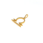 10K Gold Libra Sign Diamond Pendant - additional product view 3