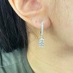 14K Gold Rococo Diamond Baguette Dangling Earrings - additional product view 6