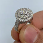 14K White Gold Circle Diamond Engagement Ring - additional product view 3