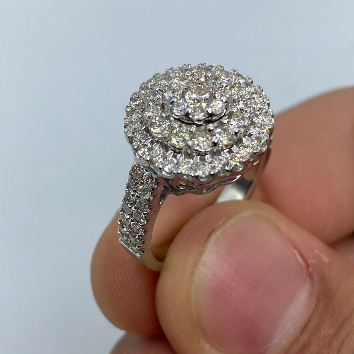 14K White Gold Circle Diamond Engagement Ring - additional product view 3