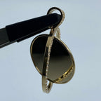 14K Gold Spinning Circle Picture Photo CZ Pendant - additional product view 3
