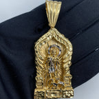 14K Gold Saint Lazarus in the House Pendant - additional product view 2