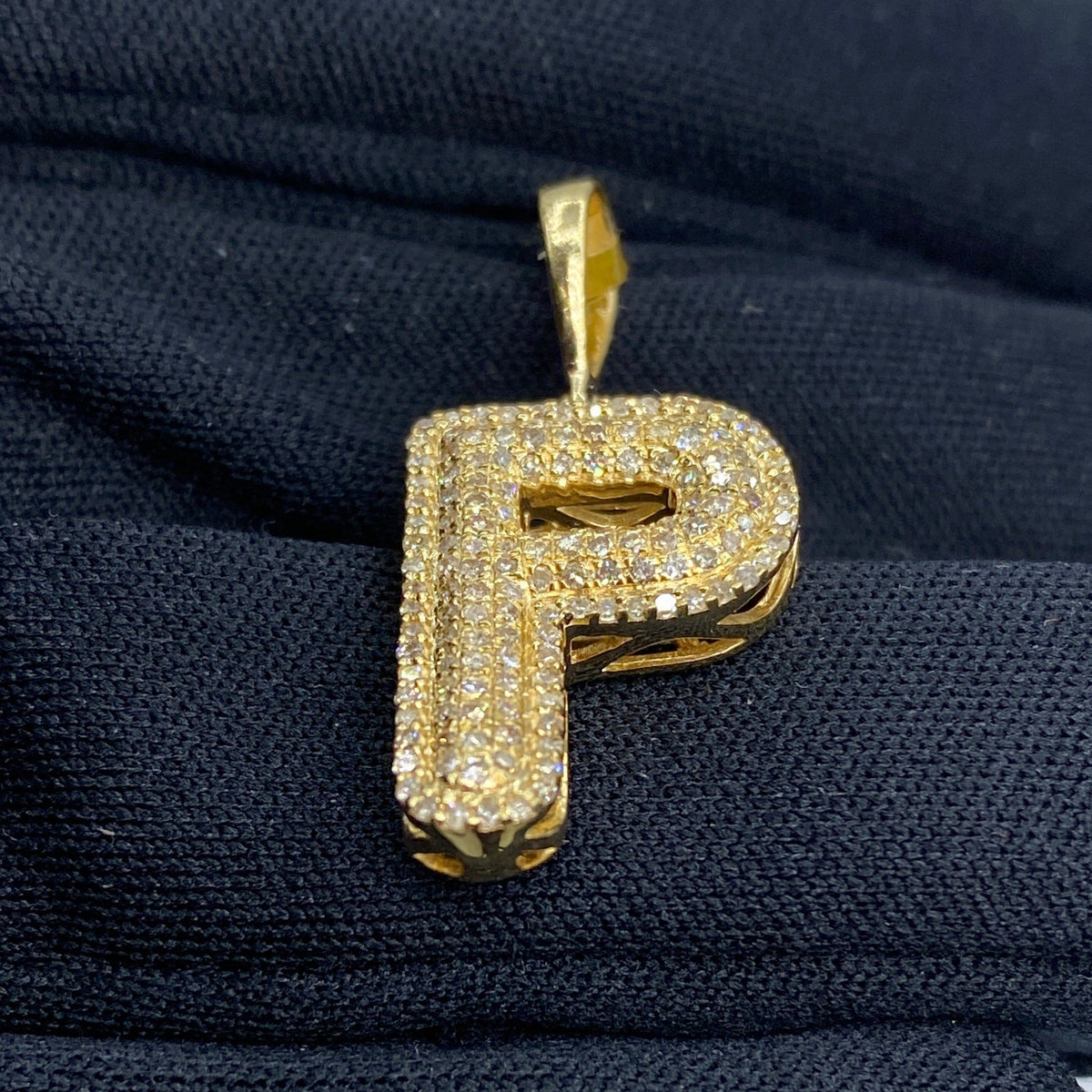 Initial P Bubble Diamond Pendant - additional product view 3