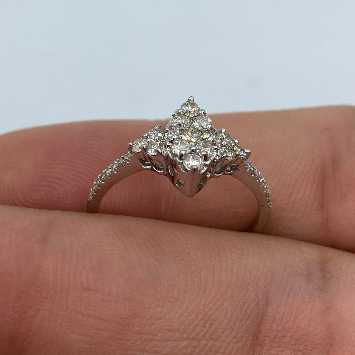 14K Gold Crystal Diamond Engagement Ring - additional product view 4