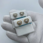 14K Gold Heart Halo Diamond Earrings - additional product view 2