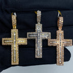 10K Gold Latin Cross Diamond Baguette Pendant - additional product view 2