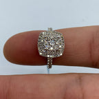 14K Gold Large 3D Square Diamond Engagement Ring - additional product view 4