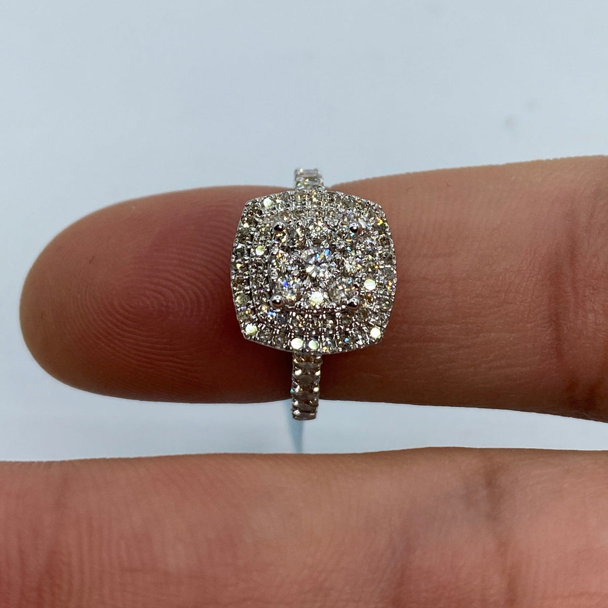 14K Gold Large 3D Square Diamond Engagement Ring - additional product view 4