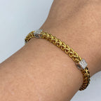 18K Gold Box Cuban Diamond Bracelet - additional product view 3