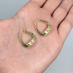 10K Gold Winter Flower Crown Hoop Earrings - additional product view 4