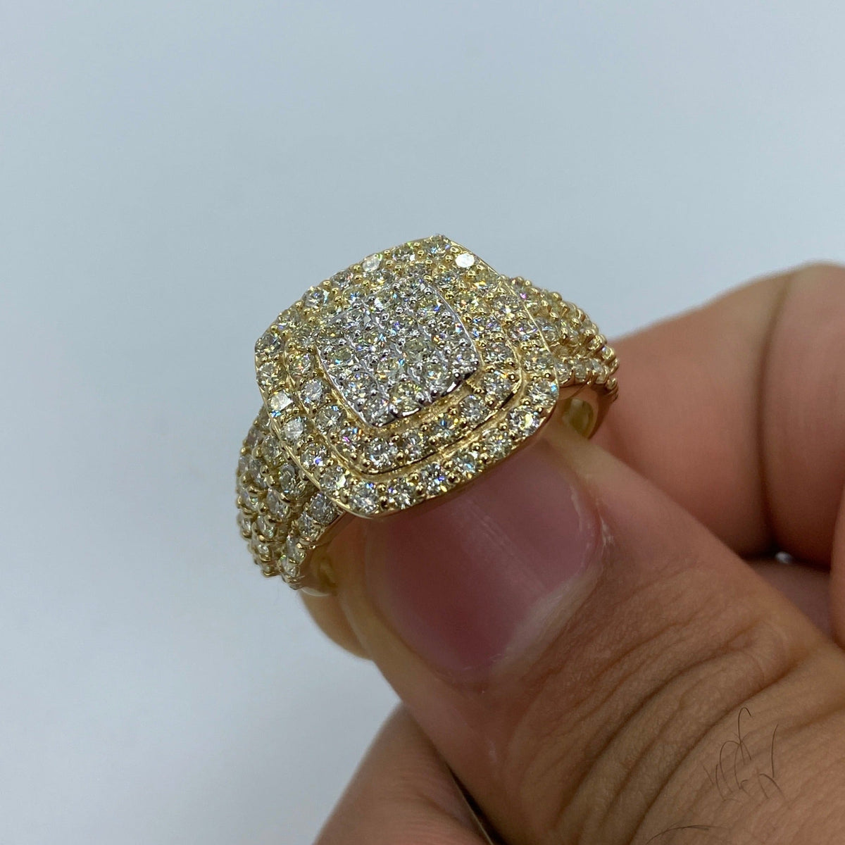 10K Gold Square Elegant Diamond Ring - additional product view 4