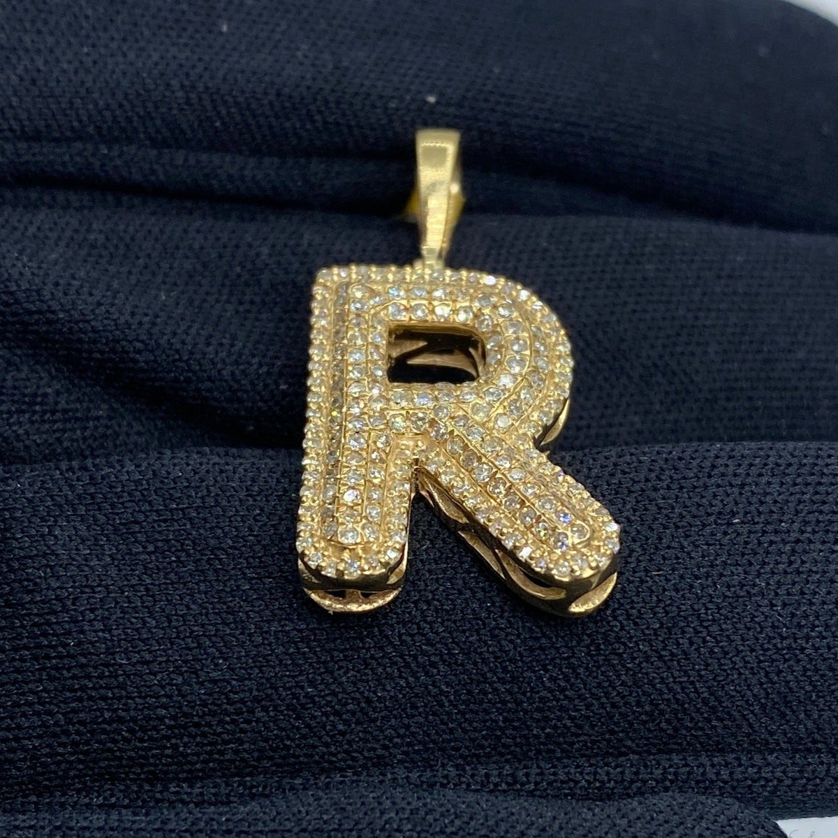 Initial R Bubble Diamond Pendant - additional product view 4