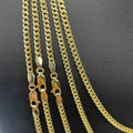 Miami Cuban Link Chain Real 14K Yellow Gold Full Collection, 3mm - close-up product photo