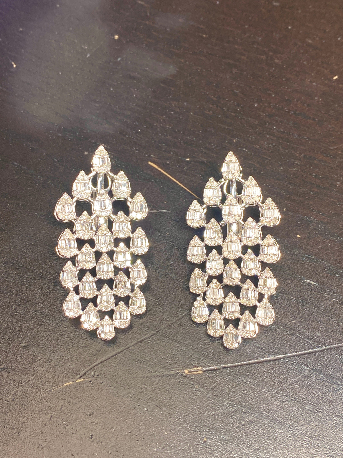 14K Gold Bridal Chandelier Diamond Earrings - additional product view 3