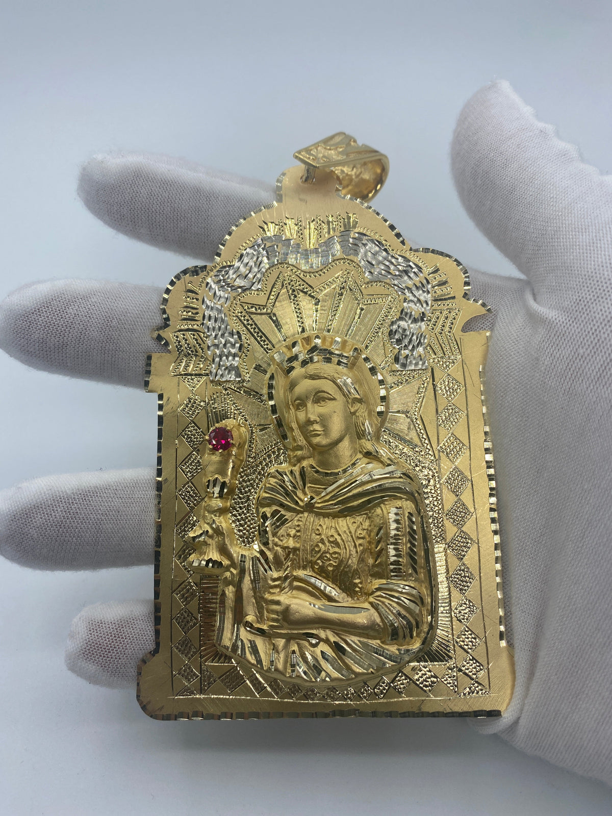 10K Gold Saint Barbara Pendant 5 in - additional product view 2