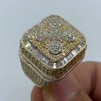 14K Gold Jumbo Square Tower Diamond Baguette Ring - additional product view 2