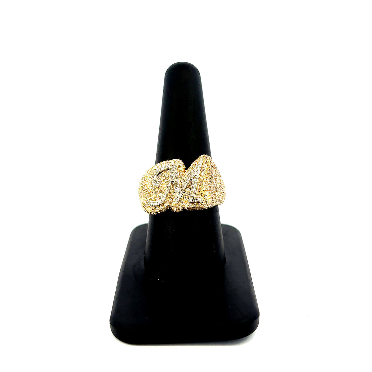 10K Gold Bubble Script Initial Diamond Ring - additional product view 12