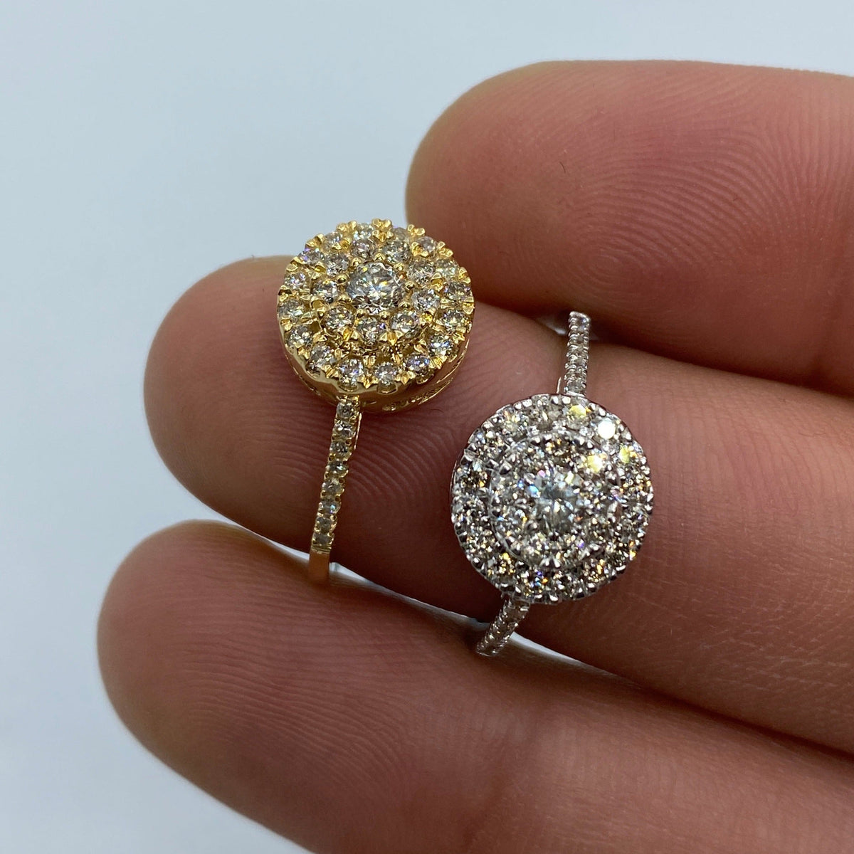 14K Gold Circle Thin Band Diamond Engagement Ring - additional product view 6