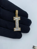 Initial I Baguette Diamond Pendant in yellow - close-up product photo