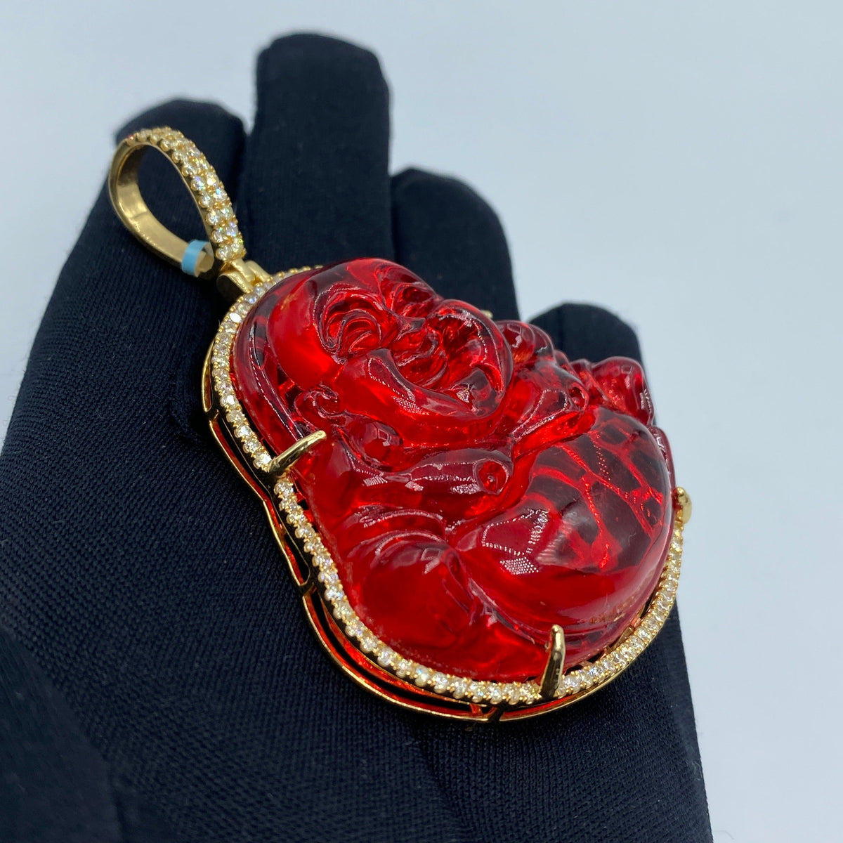 14K Gold Jumbo Buddha Diamond Pendant - additional product view 5