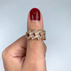 14K Gold Cuban Link Diamond Baguette Ring - additional product view 8