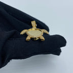 14K Gold Sea Turtle Picture Photo Diamond Pendant - additional product view 5