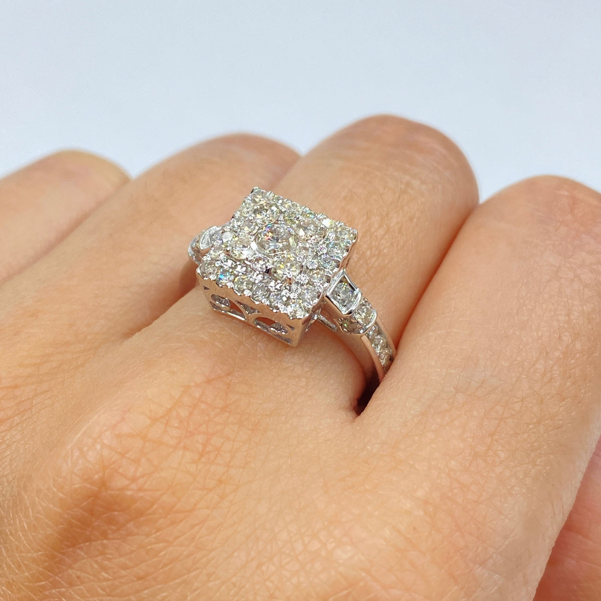 10K Gold Square Halo Diamond Engagement Ring - additional product view 3