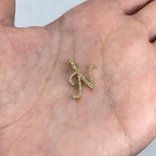 10K Gold Cursive N Initial Diamond Pendant - additional product view 3
