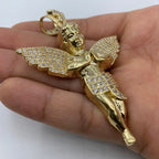 14K Gold Baby Angel Pendant 3.0 in - additional product view 6