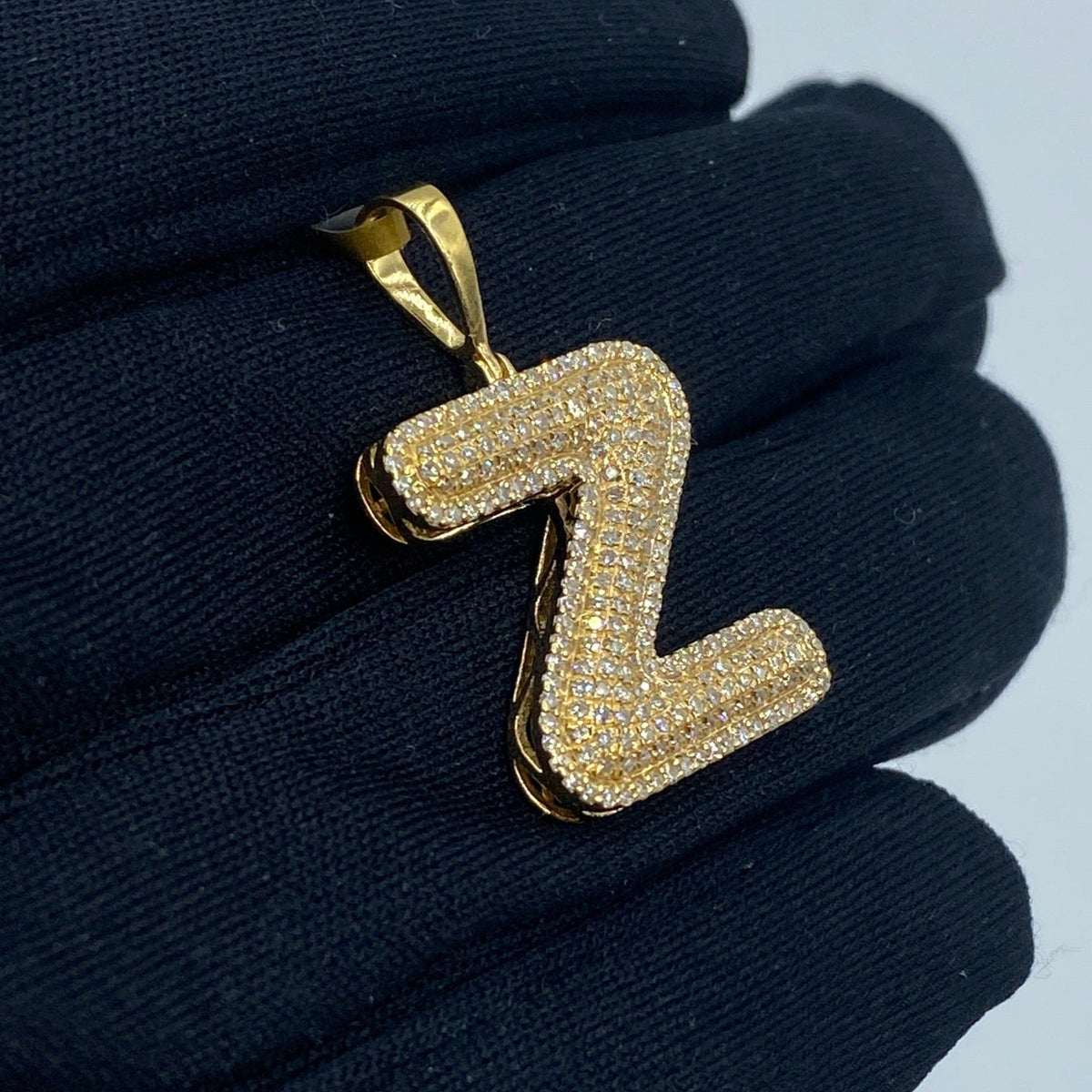 Initial Z Bubble Diamond Pendant - additional product view 4