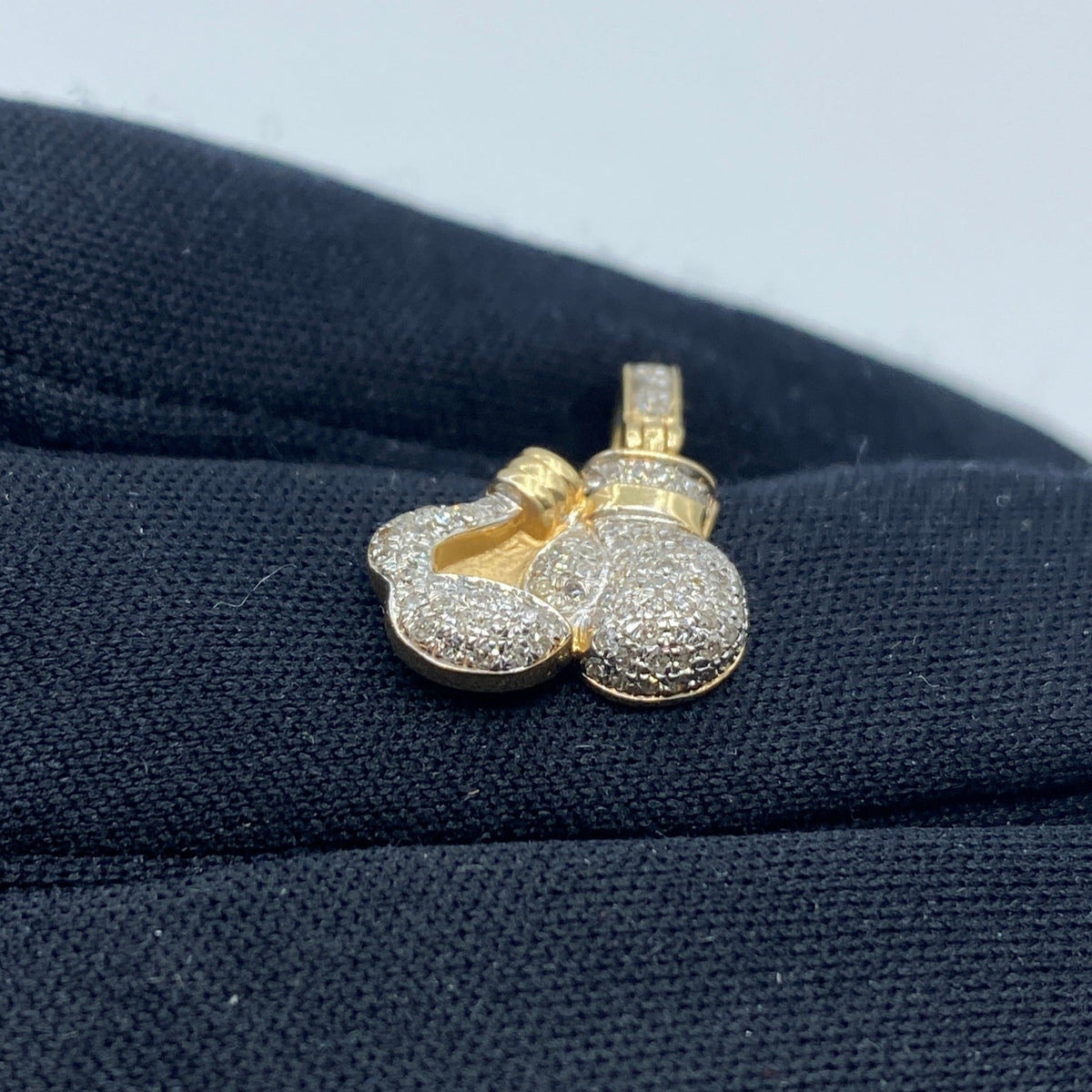 14K Gold Boxing Gloves Diamond Pendant - additional product view 4