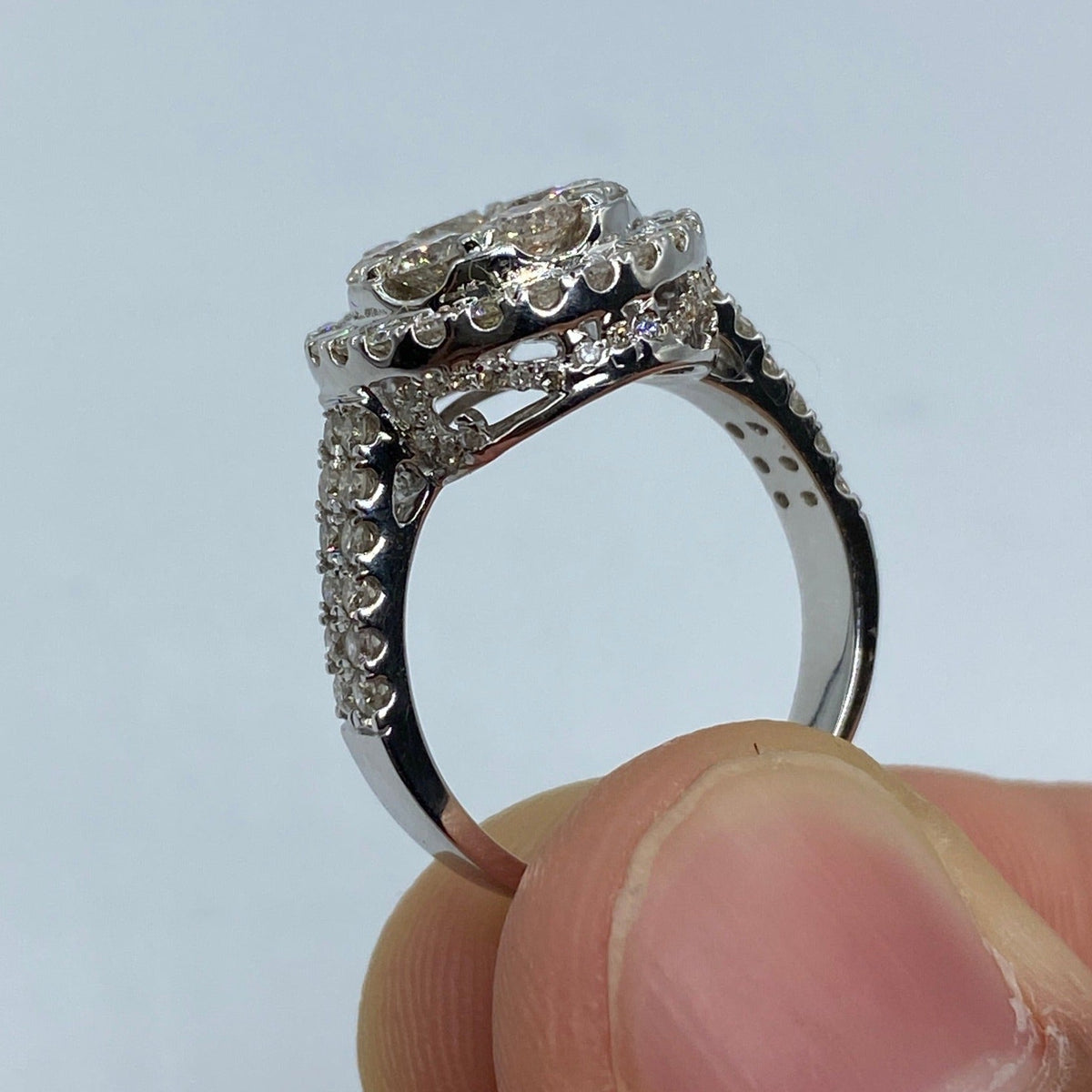 14K Gold Circle 3D Flower Diamond Engagement Ring - additional product view 6