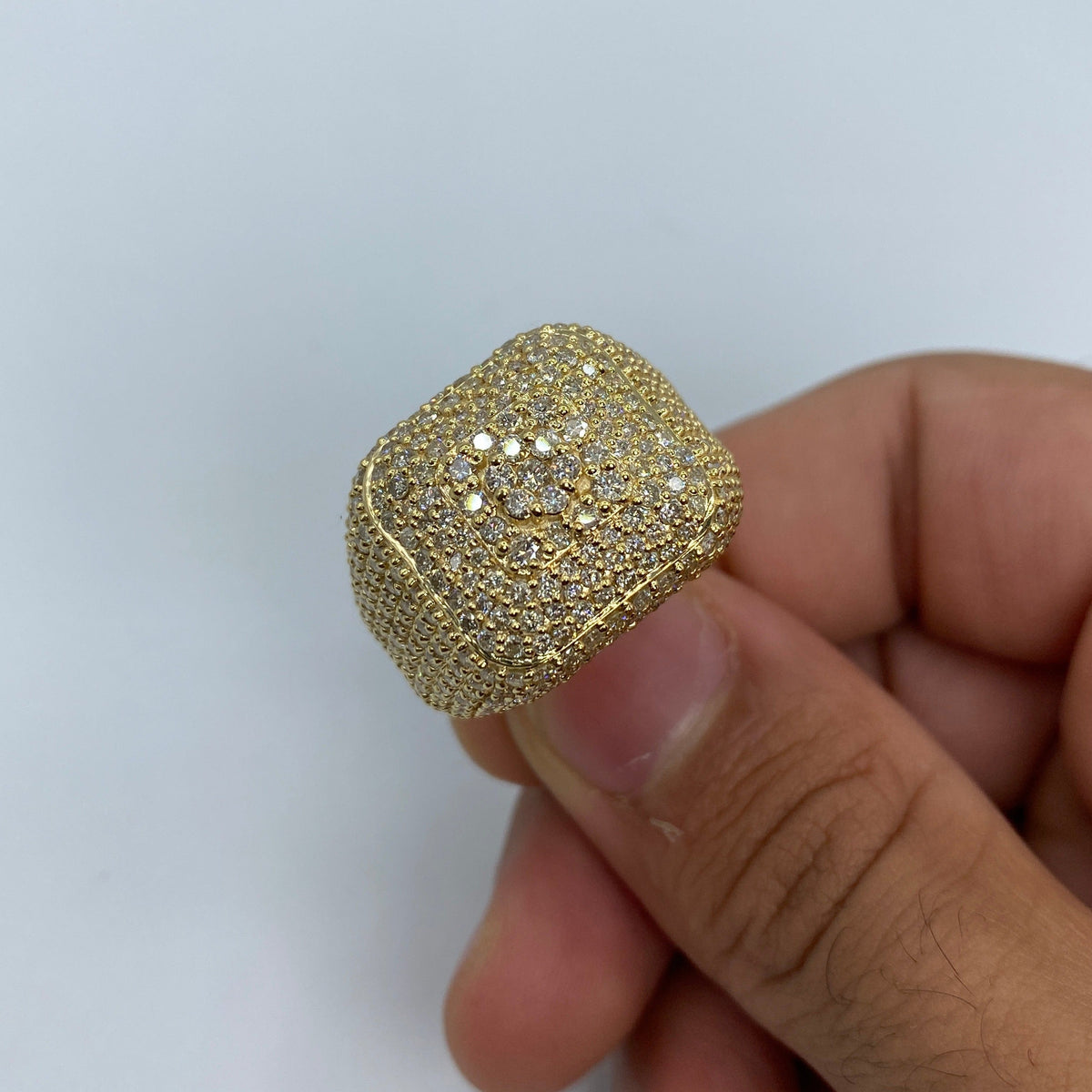 14K Gold Square Jumbo Miami Diamond Ring - additional product view 2