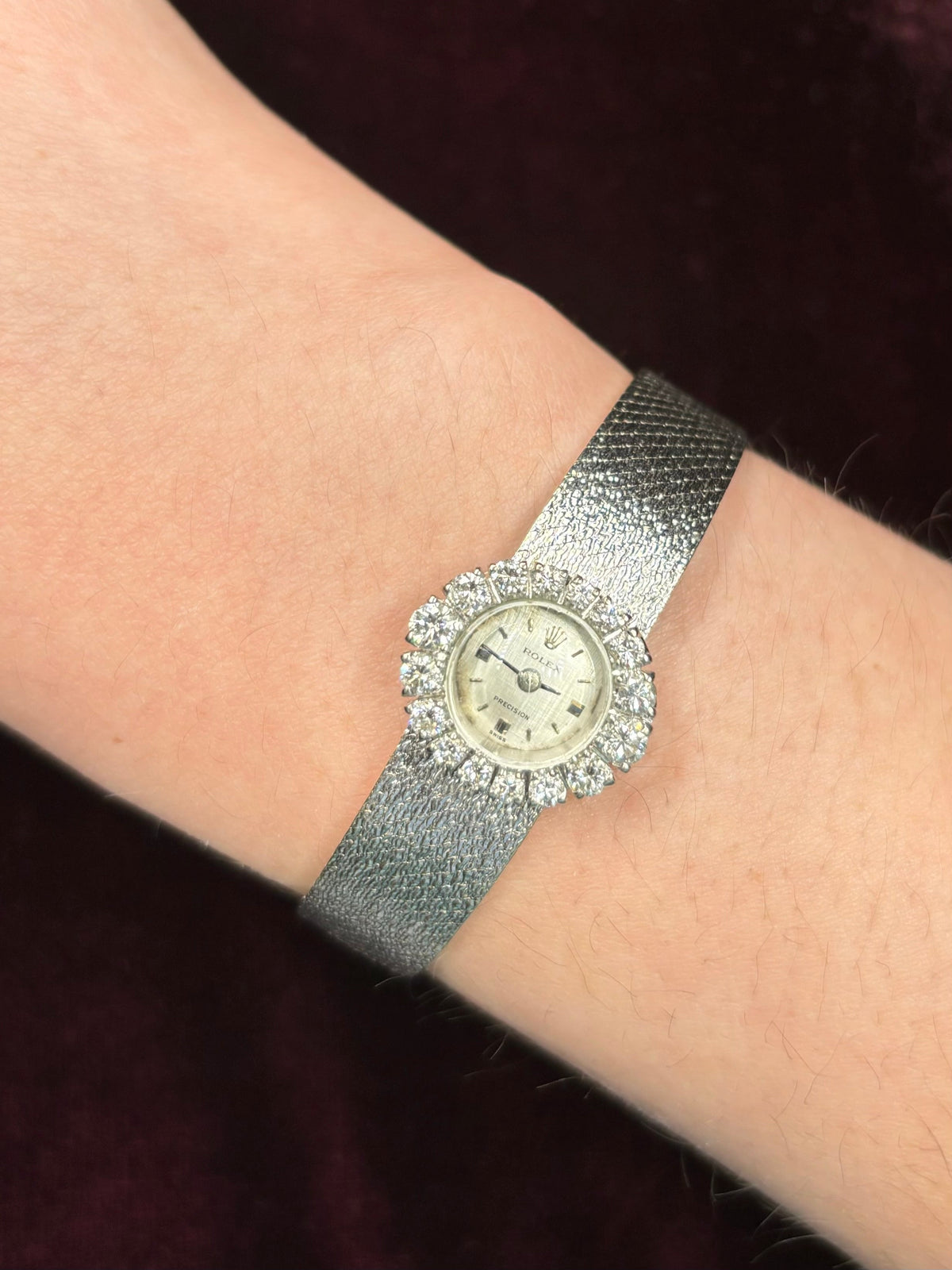 Vintage 1950s 18K White Gold & Diamond Ladies Rolex Watch - additional product view 5