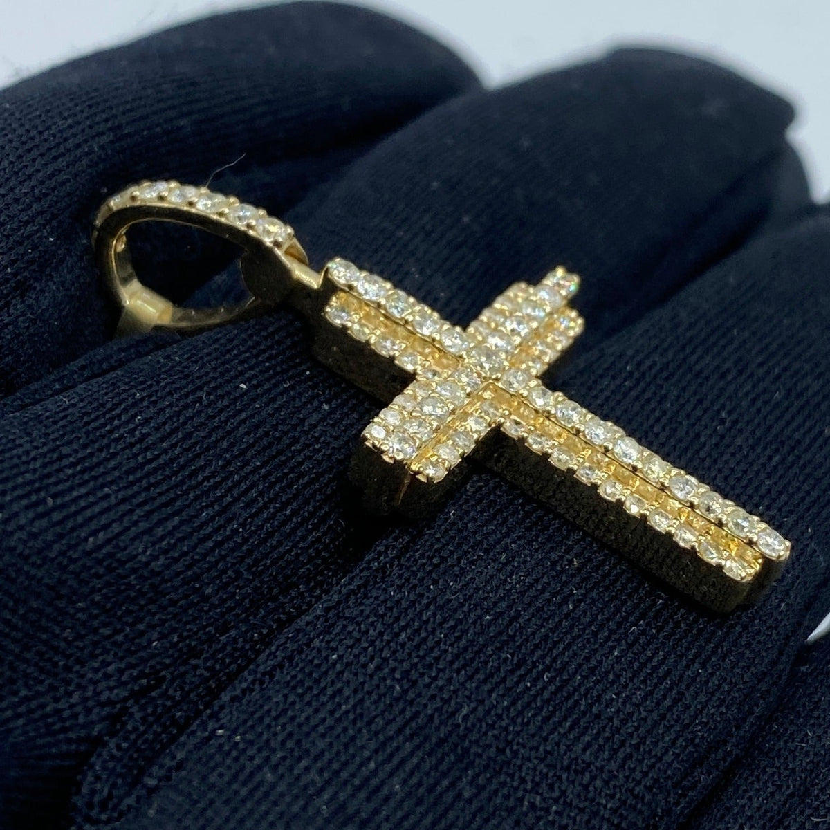 10K Gold Roman Cross Diamond Pendant - additional product view 3
