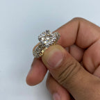 14K Gold Jumbo Engagement Diamond Ring in yellow gold - close-up product photo