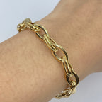 14K Gold 7.5mm Bold Oval Flat Link Bracelet 7 in - additional product view 2