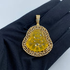 14K Gold Laughing Buddha Diamond Pendant - additional product view 2