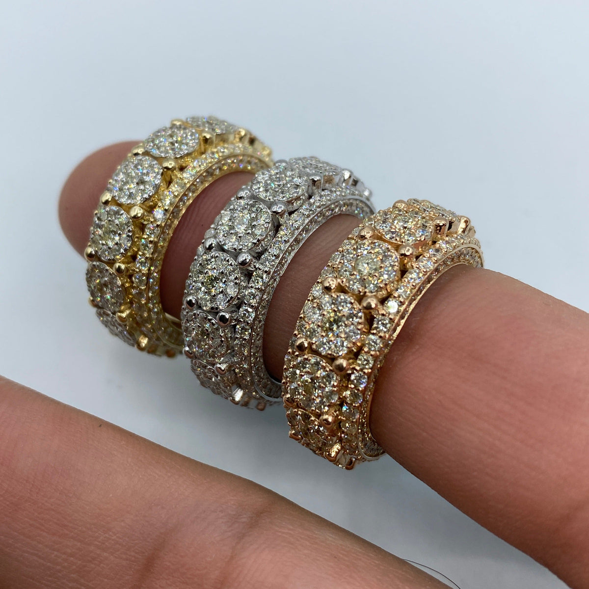 14K Gold Eternity Flower Diamond Ring 7.3 Ct - additional product view 7