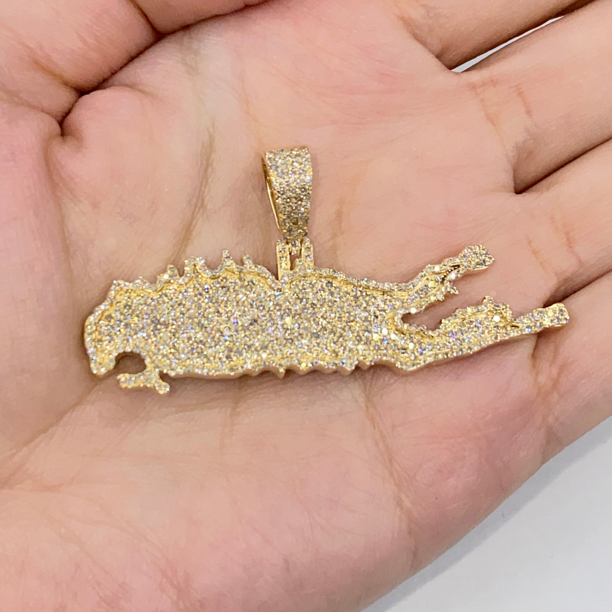 10K Gold Long Island Diamond Pendant - additional product view 2