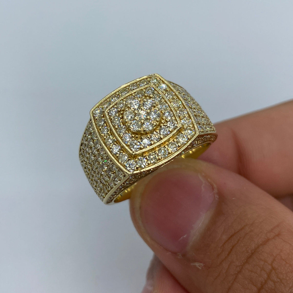 14K Gold Square Belgian Diamond Ring - additional product view 2